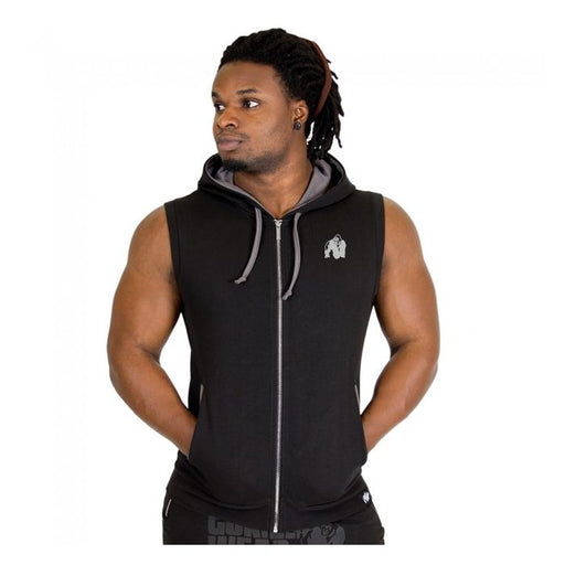 Gorilla Wear Springfield S/L Zipped Hoodie - Black - Medium - Hoodie at MySupplementShop by Gorilla Wear