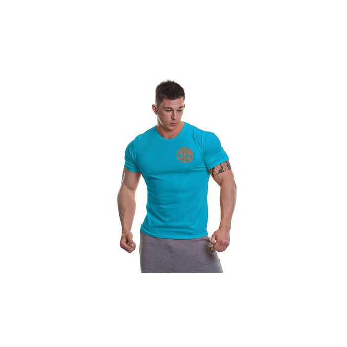 Golds Gym Basic T-Shirt - Turquoise/Orange - T-Shirt at MySupplementShop by Gold's Gym