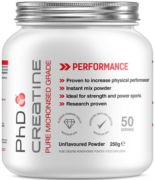 PhD Creatine Monohydrate, Unflavoured 250g - Default Title - Creatine Powder at MySupplementShop by PhD