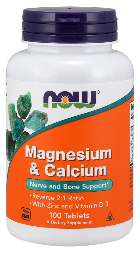 NOW Foods Magnesium & Calcium with Zinc and Vitamin D3 - 100 tablets - Vitamins & Minerals at MySupplementShop by NOW Foods