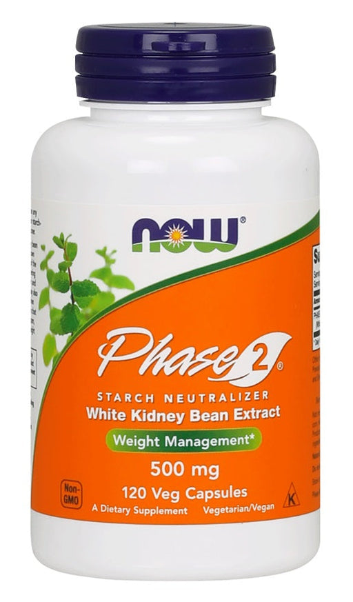 NOW Foods Phase 2 - White Kidney Bean Extract, 500mg - 120 vcaps - Health and Wellbeing at MySupplementShop by NOW Foods