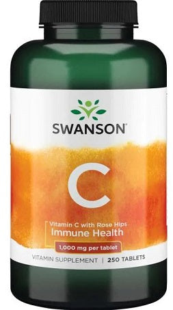 Swanson Vitamin C with Rose Hips, 1000mg - 250 tabs - Sports Supplements at MySupplementShop by Swanson