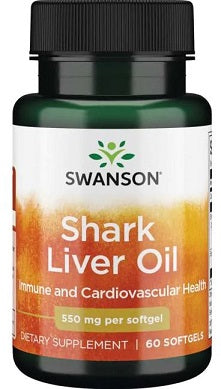 Swanson Shark Liver Oil, 550mg - 60 softgels - Omegas, EFAs, CLA, Oils at MySupplementShop by Swanson