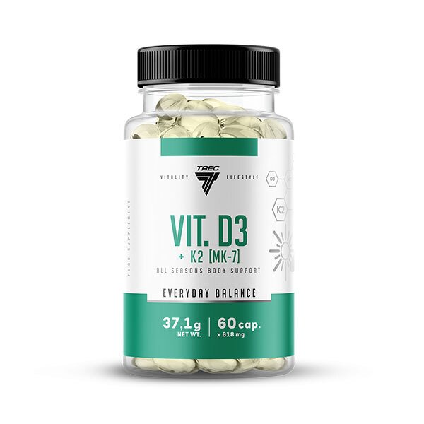 Trec Nutrition Vit D3 + K2 MK-7 - 60 caps - Sports Supplements at MySupplementShop by Trec Nutrition