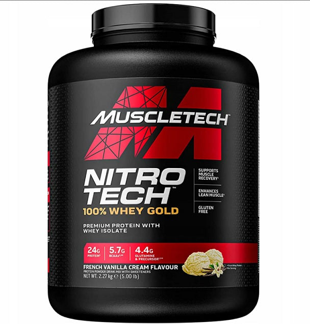 MuscleTech Nitro-Tech 100% Whey Gold, French Vanilla Cream - 2270 grams (EAN 631656256376) - Protein at MySupplementShop by MuscleTech