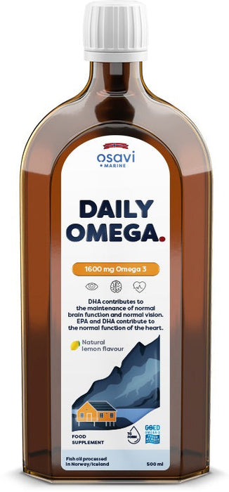 Osavi Daily Omega, 1600mg Omega 3 (Natural Lemon) - 500 ml. - Omega-3 at MySupplementShop by Osavi