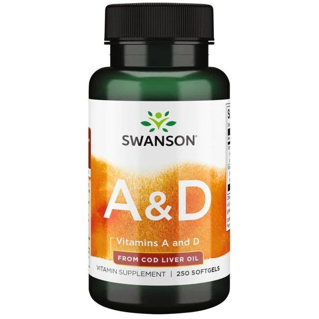 Swanson Vitamins A & D - 250 softgels - Vitamins & Minerals at MySupplementShop by Swanson