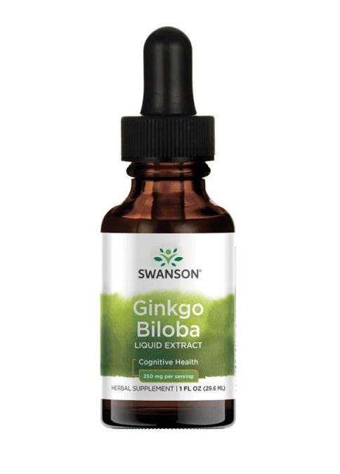 Swanson Ginkgo Biloba Liquid Extract, 250mg - 29 ml. - Health and Wellbeing at MySupplementShop by Swanson