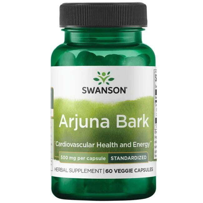 Swanson Arjuna Bark, 500mg - 60 vcaps - Health and Wellbeing at MySupplementShop by Swanson