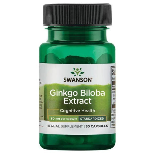 Swanson Ginkgo Biloba Extract, 60mg - 30 caps - Health and Wellbeing at MySupplementShop by Swanson