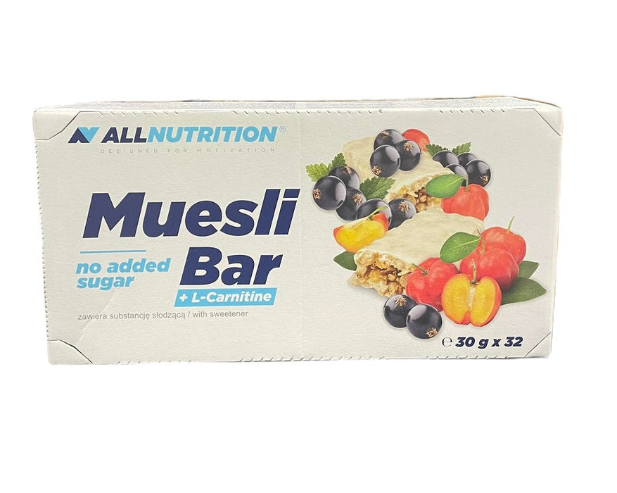 Allnutrition Muesli Bar + L-Carnitine, Yoghurt & Blackcurrant - 32 bars - Health Foods at MySupplementShop by Allnutrition