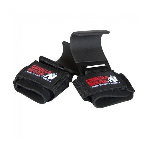 Gorilla Wear Weight Lifting Hooks - Black/Red - Pair - Weight Lifting Hooks at MySupplementShop by Gorilla Wear